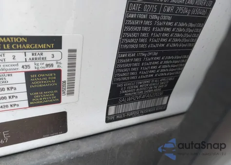 2015 Land Rover Range Rover Sport 3.0L V6 Supercharged Hse z USA, uszkodzony, nr VIN SALWR2VF4FA522036